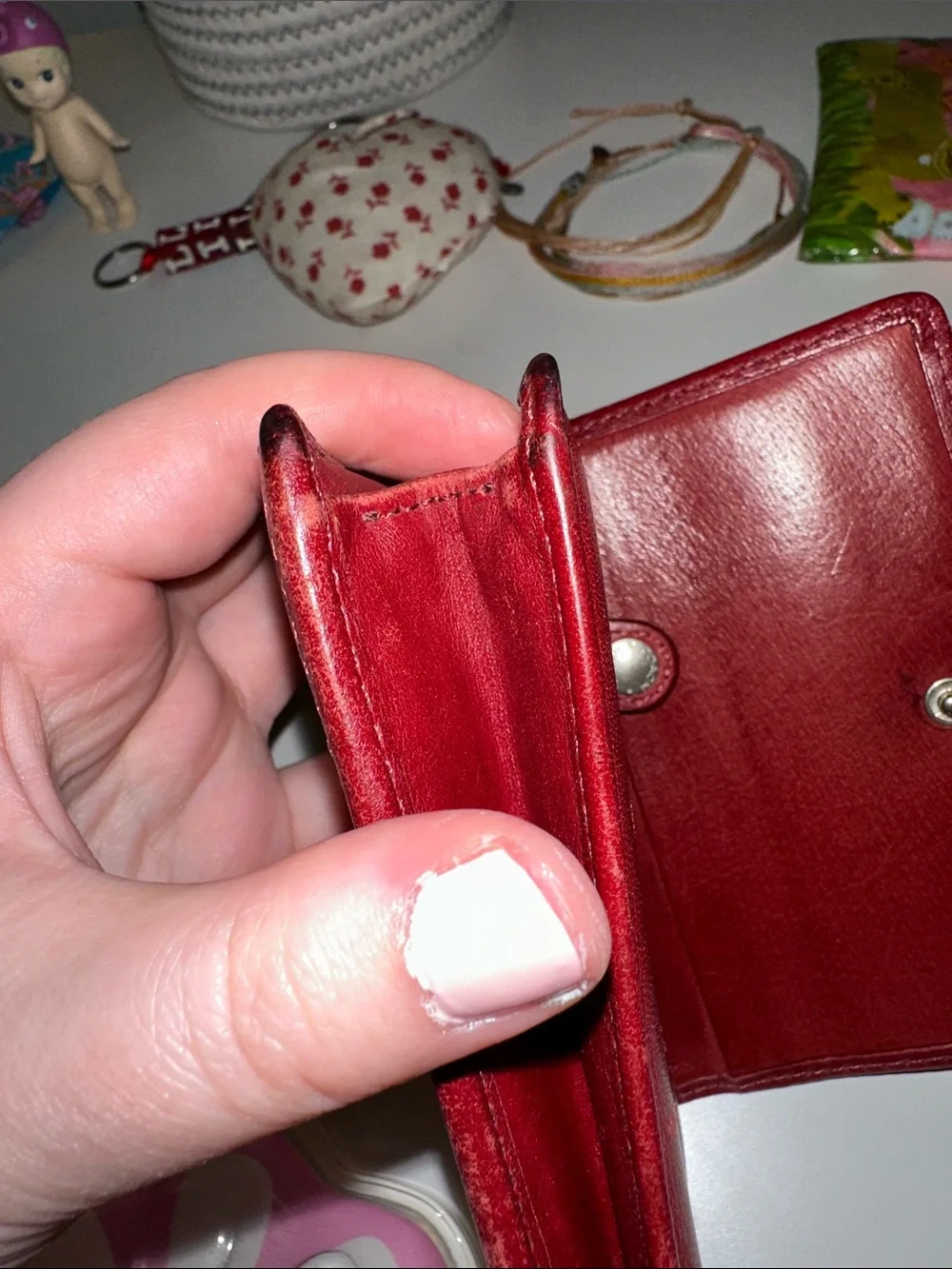 VINTAGE Coach Red Bedford Leather Compact Wallet